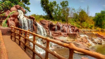 waterfall at Sharvraj eco farm Goa