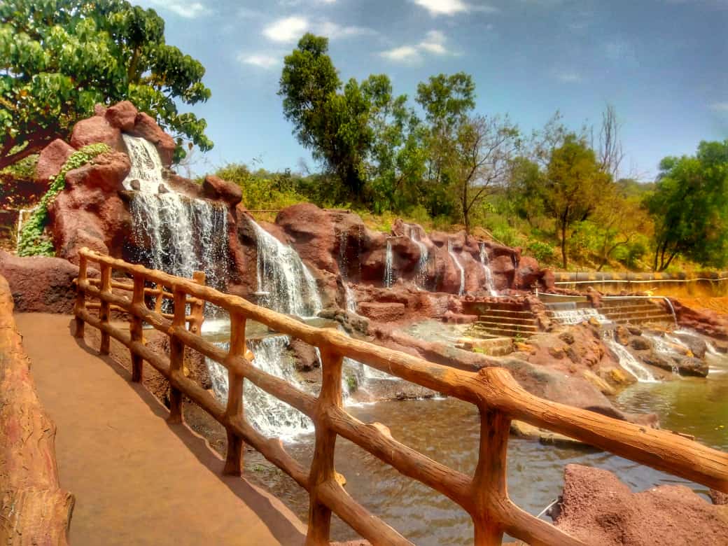 waterfall at Sharvraj eco farm Goa